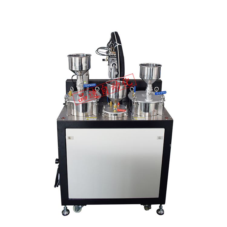 三工位轉盤自動打膠機